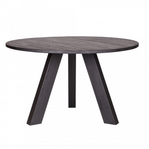 Masa dining neagra din lemn de stejar 129 cm Rhonda Woood