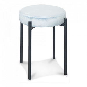 Scaunel albastru/negru din catifea si metal Jack Ice Opjet Paris