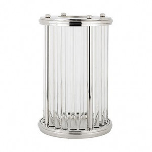 Suport argintiu din aluminiu si sticla pentru lumanare 39,5 cm Eaden Richmond Interiors