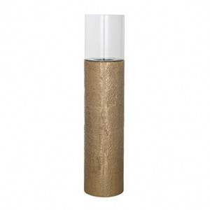 Suport auriu din aluminiu si sticla pentru lumanare 93 cm Barlow Richmond Interiors