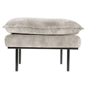 Taburet dreptunghiular crem din catifea 65x72 cm Retro HK Living