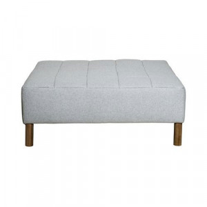 Taburet patrat gri/maro din bumbac si lemn 100x100 cm Chubby Bloomingville