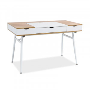 Birou maro/alb din MDF si metal 60x120 cm Bogota Signal Meble