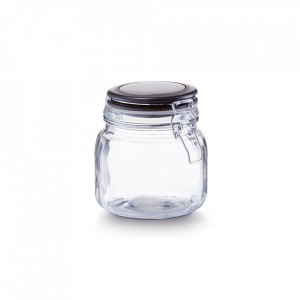 Borcan cu capac transparent/negru din sticla 750 ml Nicolas Zeller