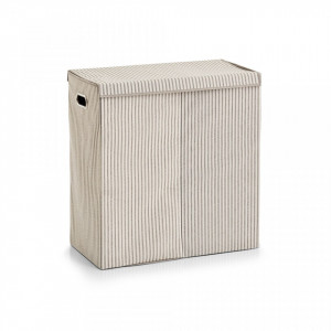 Cos de rufe bej din fleece 61,5x63 cm Laundry Collector Stripes Two Zeller