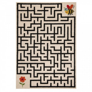 Covor crem/negru pentru copii 170x120 cm Labyrinth Zala Living
