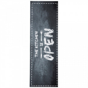 Covor negru bucatarie 150x50 cm Kitchen is Open Zala Living