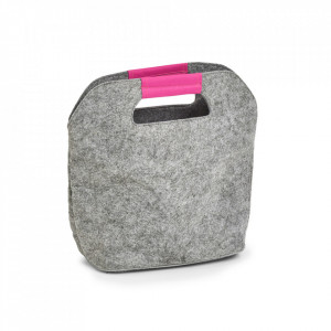 Geanta termoizolanta gri/roz din fetru 24x28 cm Cooler Bag Zeller