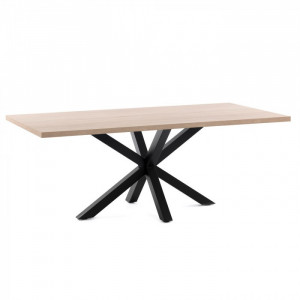Masa dining metal si MDF stejar 160x100 cm Arya La Forma