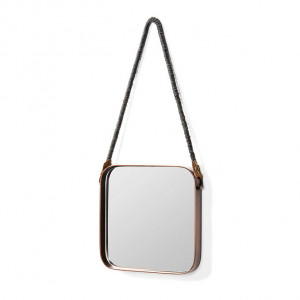 Oglinda patrata din metal si cupru pentru perete 25x25 cm Step La Forma