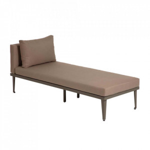 Pat de zi maro din aluminiu si textil pentru exterior 180 cm Pascale Kave Home