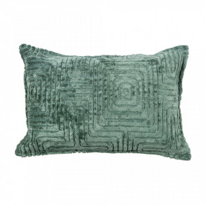 Perna decorativa dreptunghiulara verde din viscoza si bumbac 40x60 cm Ezra Ocean Woood