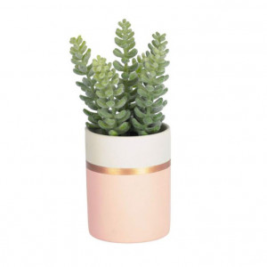 Planta artificiala cu ghiveci din polietilena si ceramica 19 cm Sedum Kave Home