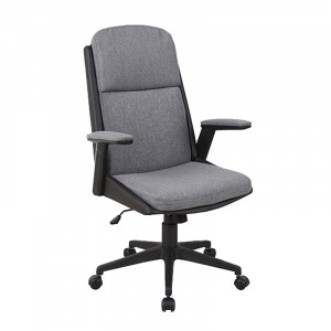 Scaun birou gri/negru ajustabil din textil si metal Kimas Signal Meble