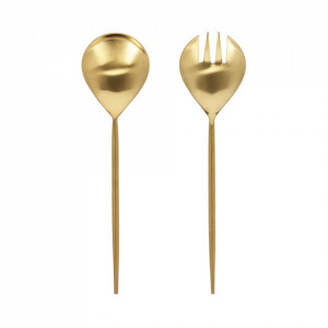 Set lingura si furculita aurii din inox pentru salata Lite La Forma