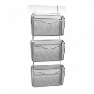 Suport reviste gri din metal pentru usa si perete Mesh Magazine Wall/Door Zeller