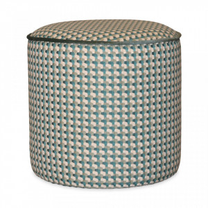 Taburet rotund multicolor din poliester si lemn 35 cm Gabriel Cube Opjet Paris