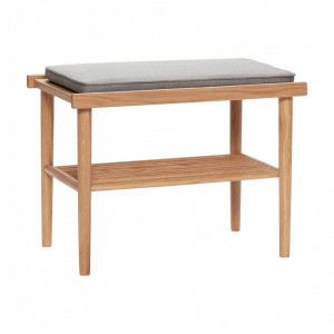Bancheta din lemn stejar cu spatiu depozitare 60 cm Oak Hubsch