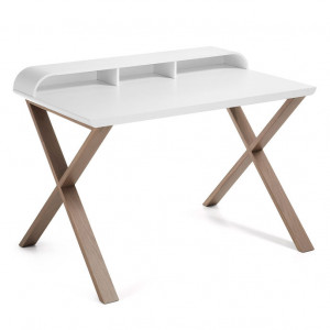 Birou alb din lemn stejar si MDF 79x120 cm Success La Forma