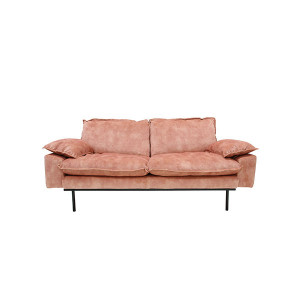 Canapea din catifea roz pentru 2 persoane Retro Old Pink HK Living