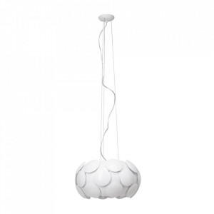 Lustra alba din metal si plastic cu 6 becuri Status Brilliant