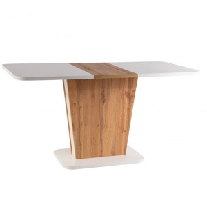 Masa dining extensibila alba/maro din lemn 69x110(145) cm Calipso Signal Meble