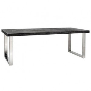 Masa dining neagra/argintie din lemn si inox 90x180 cm Blackbone Richmond Interiors