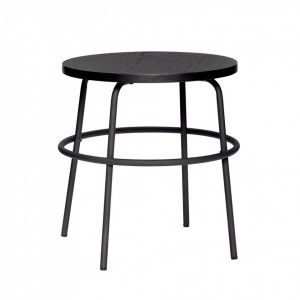 Masa rotunda neagra din metal si MDF pentru cafea 45 cm Blair Hubsch
