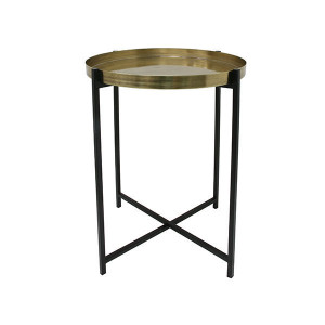 Masuta cafea maro alama/neagra din metal 40 cm Brass Coffee HK Living