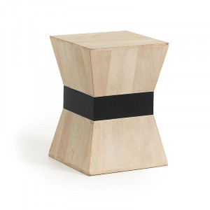 Masuta cafea maro/neagra din lemn de mango 35x35 cm Hover Kave Home