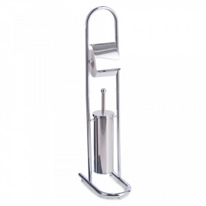 Perie toaleta cu suport hartie igienica din metal Toilet Set Chromed Zeller