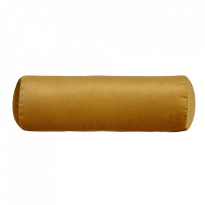 Perna decorativa rotunda ocru din catifea 20x61 cm Spool Be Pure Home