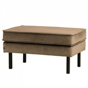 Taburet dreptunghiular grej din catifea pentru picioare 54x84 cm Rodeo Be Pure Home