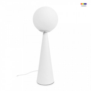 Veioza alba din metal si sticla 45 cm Prelude White Opjet Paris