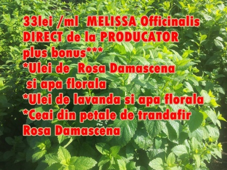 ulei esential melissa officinalis plus bonusuri