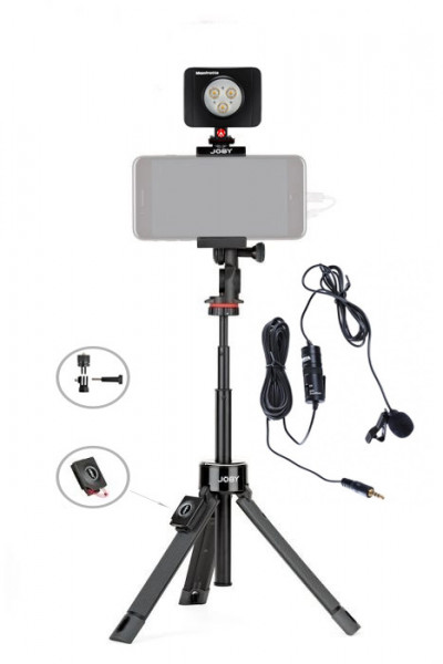 Joby GripTight PRO TelePod telescopic cu telecomanda, LED si lavaliera