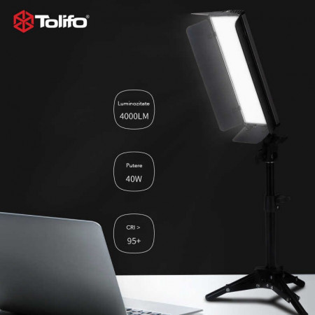 Tolifo Lampa Video LED Bicolor 40W cu stativ