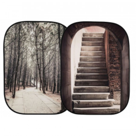 Pachet Lastolite Fundal pliabil Perspective Steps Trees 1.5x2.1m + Lastolite Suport magnetic compatibil fundaluri pliabile