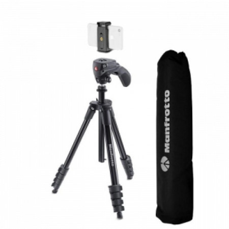 Pachet Manfrotto Compact Action Smart cu prindere pentru smartphone+Boya Lavaliera