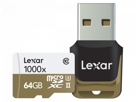 Lexar 64GB mSDXC CLS10 UHS-II 150MB/s + reader