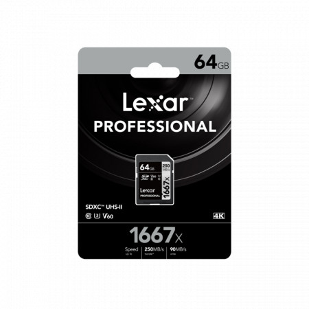 Lexar 64GB SDXC CLS10 UHS-II 250MB/s