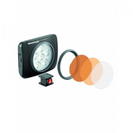 Pachet Manfrotto LED Lumimuse 6 + Manfrotto Pixi mini trepied foto Negru