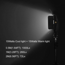 Tolifo PT-15B PRO II Lampa foto-video LED Bicolor 15W