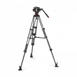 Manfrotto MVK504XTWINMC Kit Trepied video Carbon cu spreader de mijloc