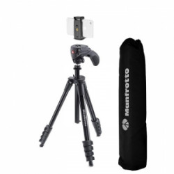 Pachet Manfrotto Compact Action Smart cu prindere pentru smartphone+Boya Lavaliera