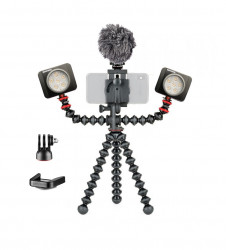Kit vlogging pentru smartphone cu LED 6 si microfon