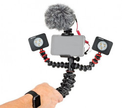Kit vlogging pentru smartphone cu LED 6 si microfon