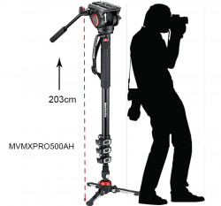 Manfrotto MVMXPRO500 monopied video fluid cu baza Fluidtech