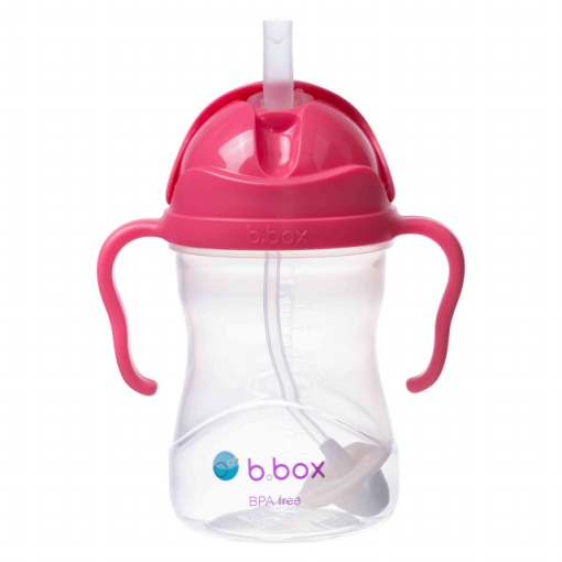cană cu pai roz zmeură b.box +6 luni