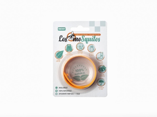 Los moSquitos - brățară anti țânțari aromatizată culoare: portocaliu, masura reglabila de la XS la XL